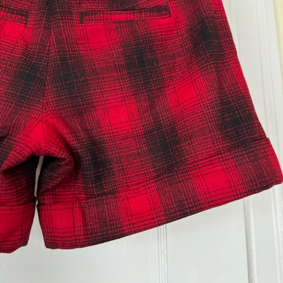 Lucky Brand Red Plaid Wool Cuffed Shorts - Picture 5 of 9